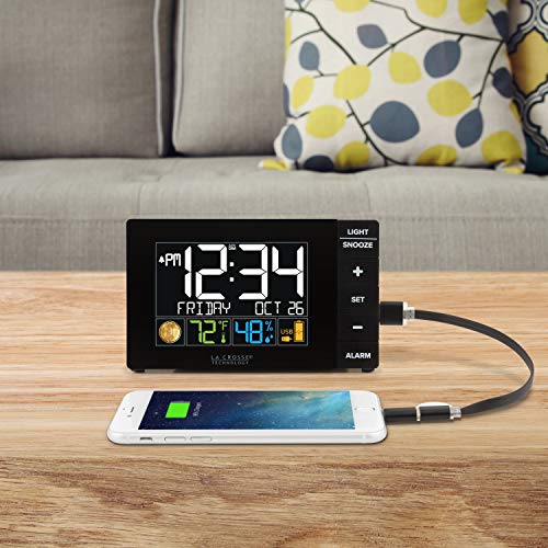 Technology Color Alarm Clock with Temperature & Humidity with USB Port