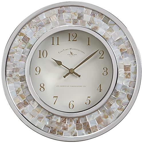 FirsTime & Co. Pearl Mosaic Wall Clock, 10.25", Beach Stone
