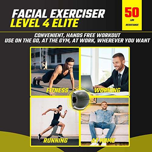 Jawzrsize Jaw, Face, and Neck Exerciser - Define Your Jawline, Slim and Tone Your Face, Look Younger and Healthier - Helps Reduce Stress and Cravings - Facial Exerciser (Level 4 - Elite) (Green)
