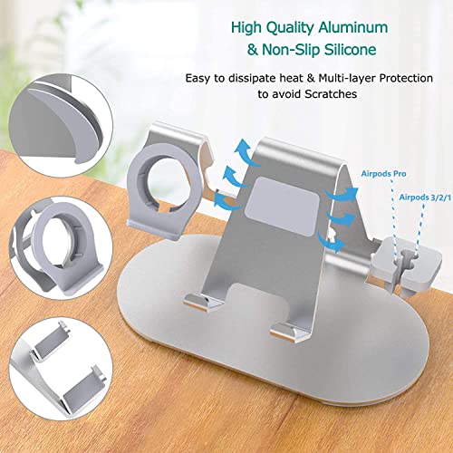 3 in 1 Aluminum Charging Station for Apple Watch Charger Stand Dock