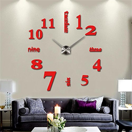 Mirror Surface Decorative Clock 3D DIY Wall Clock