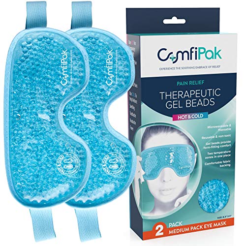 Gel Eye Mask for Sleeping, 2 Pack - Reusable Hot and Cold Compress