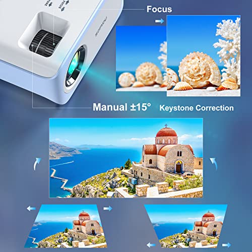 Mini Projector, Native 1080P Full HD 9000L SOPYOU Movie Outdoor Projector