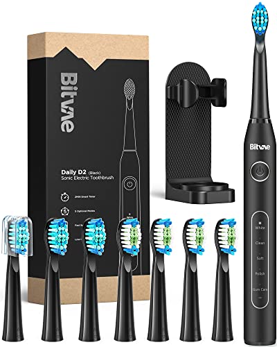 Bitvae Electric Toothbrush with 8 Brush Heads , 5 Modes Sonic Electric Toothbrush