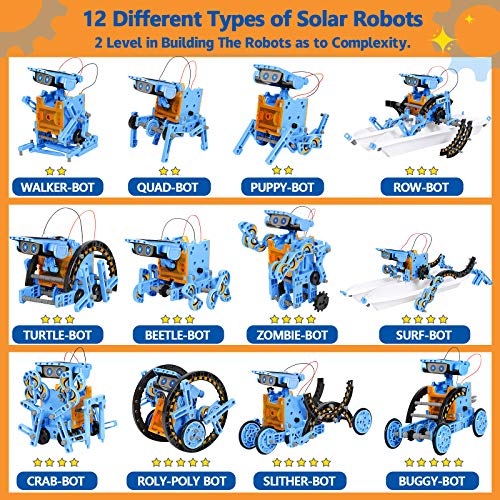 Sillbird STEM Projects 12 in 1 Solar Robot Toys for Kids