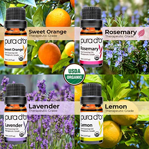 PURA D'OR Organic Essential Oils Set of 10