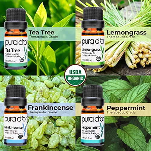 PURA D'OR Organic Essential Oils Set of 10