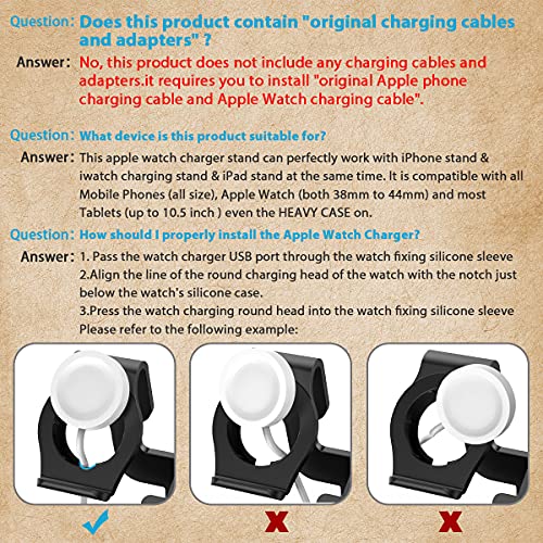 3 in 1 Aluminum Charging Station for Apple Watch Charger Stand Dock