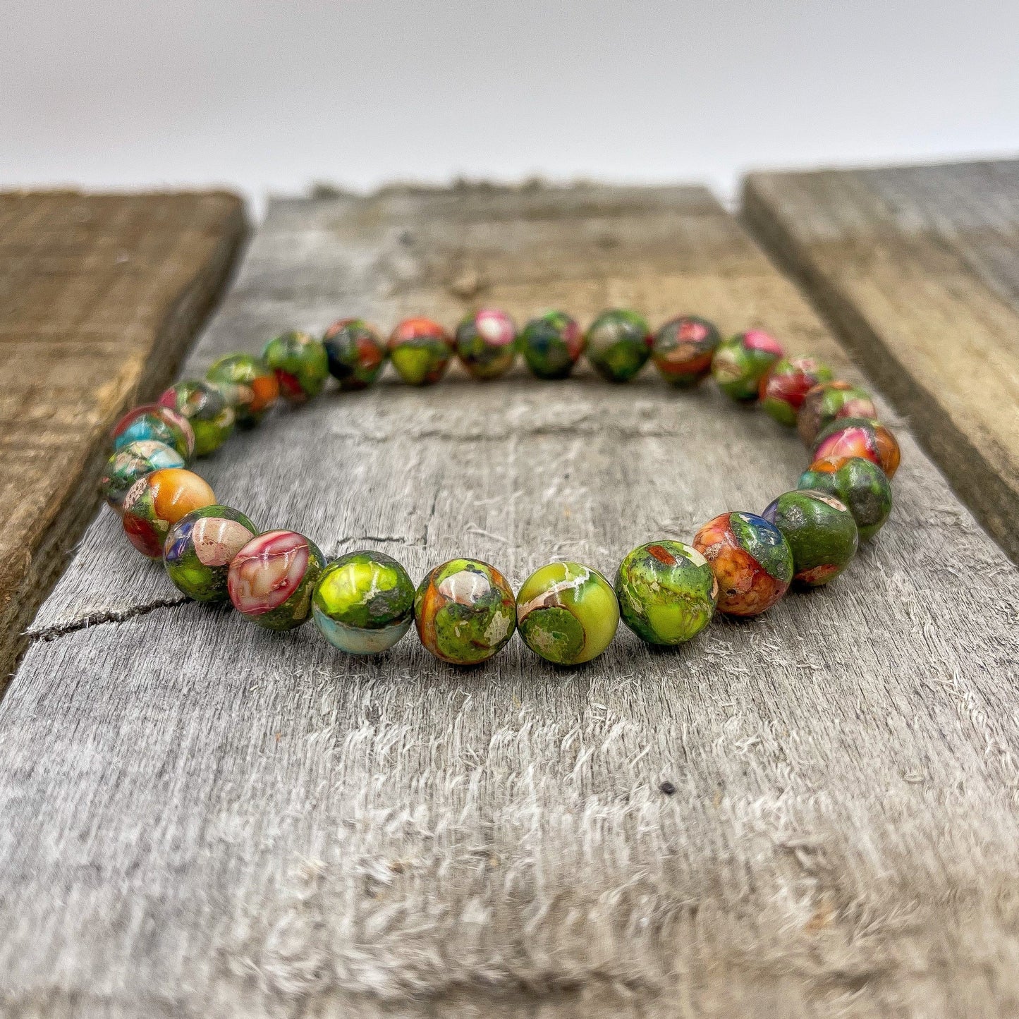 Union - Rainbow Imperial Jasper Gemstone Beaded Bracelet